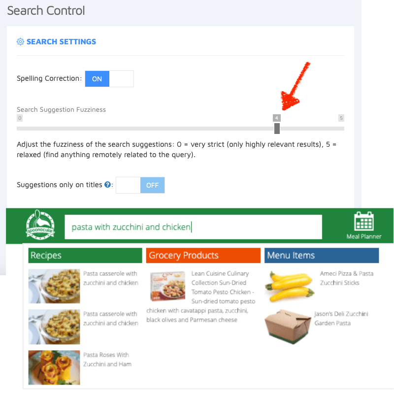 Search suggestions fuzziness level 0 and preview